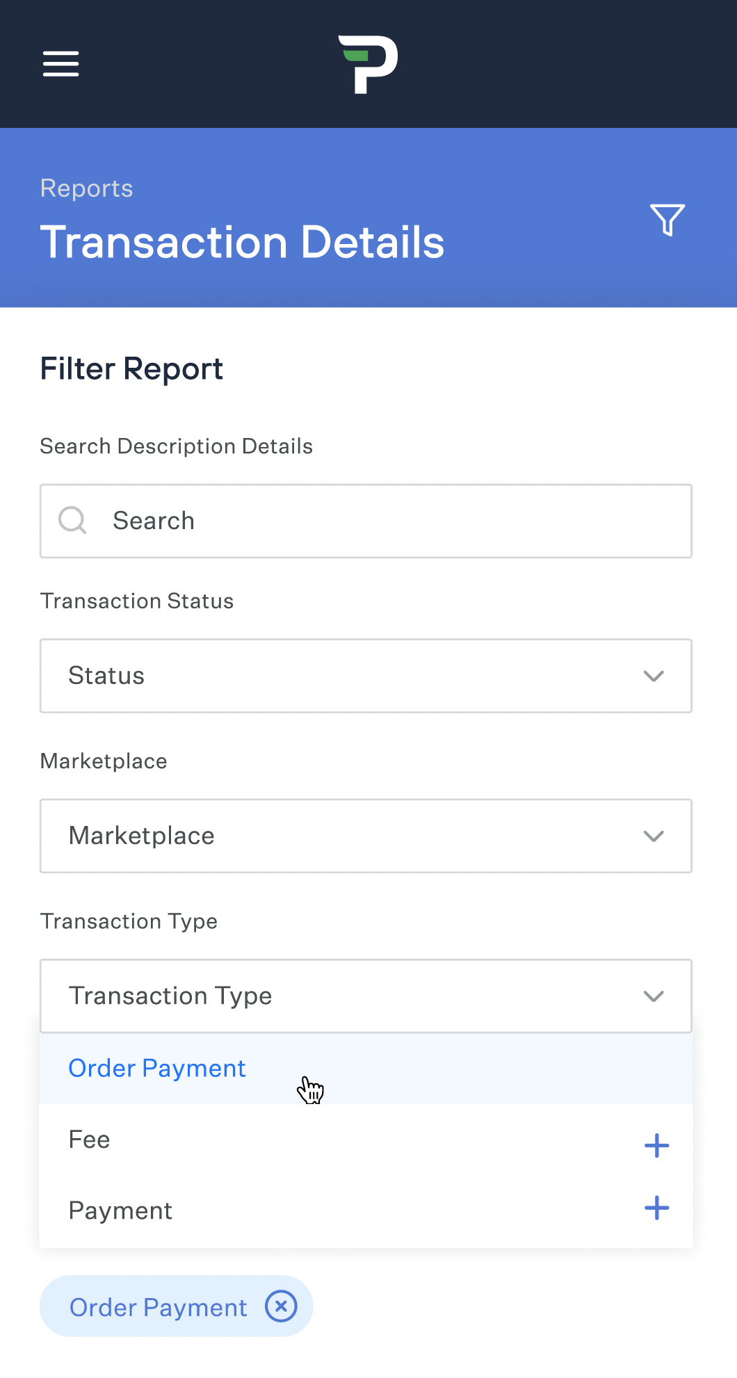 Payability App Card Activity Screen